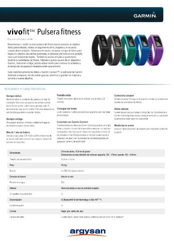 Especificaciones del producto